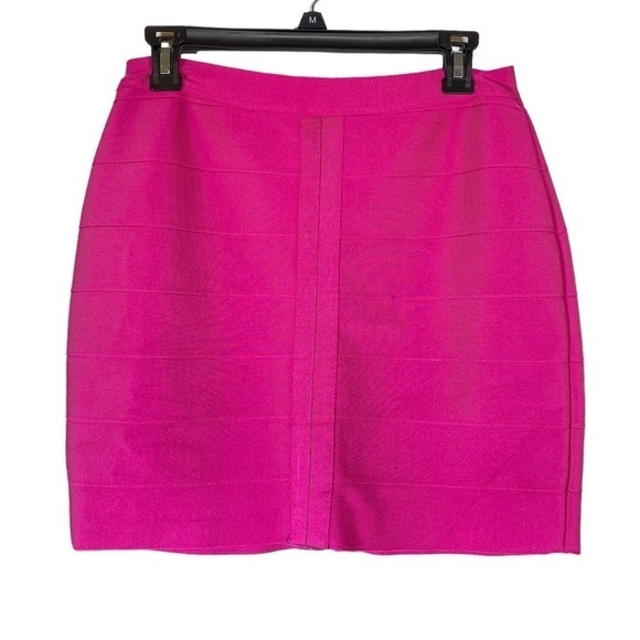 Herve Leger X Forever 21 Women's size Large Bandage Mini Skirt in Pink  zip back - Picture 2 of 6